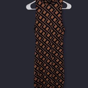 Geometric Patterned Sleeveless Dress